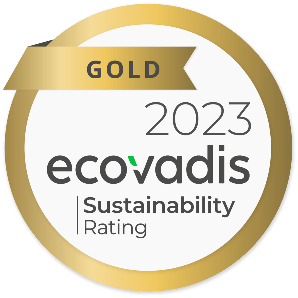 Goldsiegel der ecovadis Zertifizierung 2023